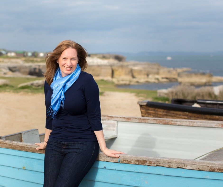 Sunlight Kin founder on the coast of Portland in Dorset.